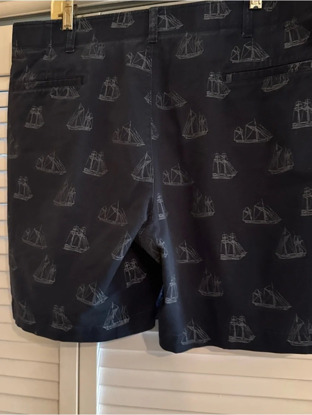 Haggar Navy Shorts with Light Ship Print